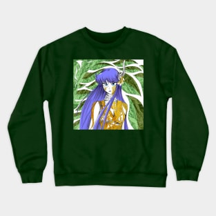 Saori kido, the athena goddess in saint seiya art Crewneck Sweatshirt